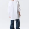 Oversized-Kleid aus Langarmshirt – Weiß Oversized-Kleid aus Langarmshirt – Weiß