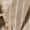 Oversized-Langarm-Hemd – gestreift, beige