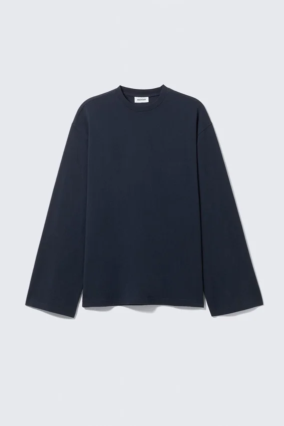 Oversized-Langarmshirt – Dunkelblau Oversized-Langarmshirt – Dunkelblau