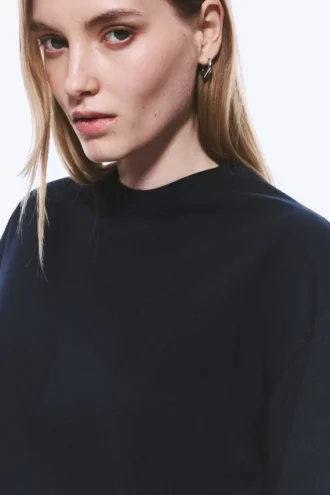 Oversized-Langarmshirt – Dunkelblau