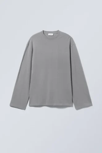 Oversized-Langarmshirt – Dusty Grey