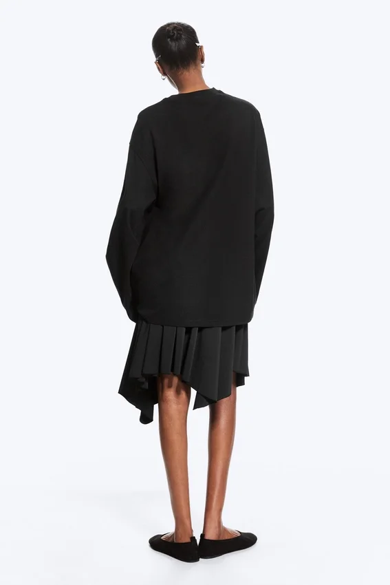 Oversized-Langarmshirt – Schwarz Oversized-Langarmshirt – Schwarz