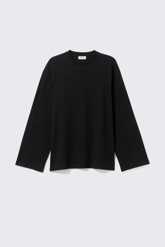 Oversized-Langarmshirt – Schwarz Oversized-Langarmshirt – Schwarz
