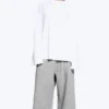 Oversized-Langarmshirt – Weiß