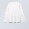 Oversized-Langarmshirt – Weiß