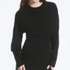 Oversized-Mini-Kleid mit langen Ärmeln – Schwarz Oversized-Mini-Kleid mit langen Ärmeln – Schwarz