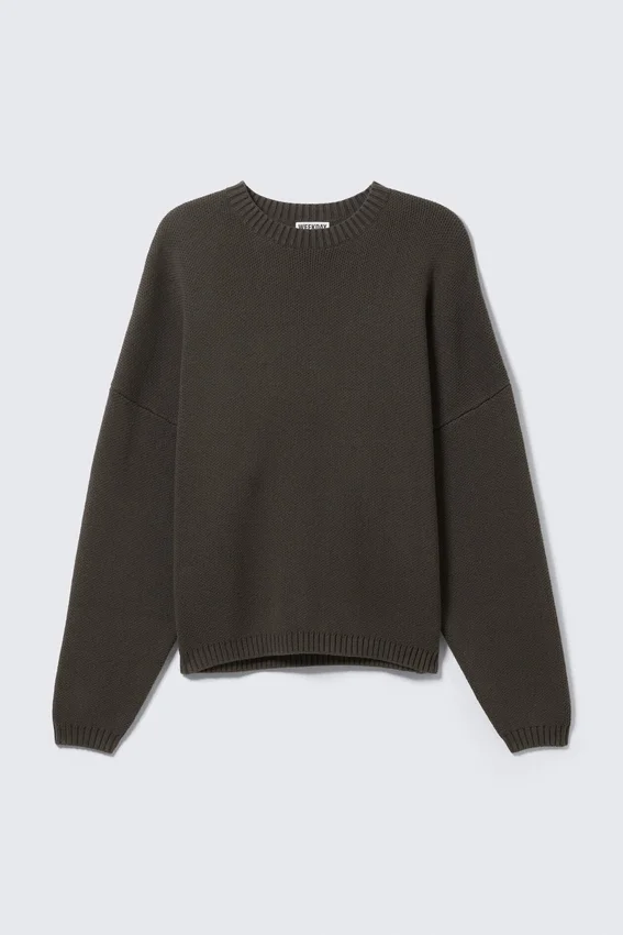 Oversized-Pullover aus Baumwolle mit Print – Dark Mole – Rückseitiger Aufdruck Oversized-Pullover aus Baumwolle mit Print – Dark Mole – Rückseitiger Aufdruck