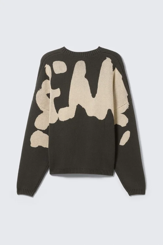 Oversized-Pullover aus Baumwolle mit Print – Dark Mole – Rückseitiger Aufdruck Oversized-Pullover aus Baumwolle mit Print – Dark Mole – Rückseitiger Aufdruck