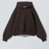 Oversized-Scuba-Kapuzenpullover – Dunkelbraun Oversized-Scuba-Kapuzenpullover – Dunkelbraun