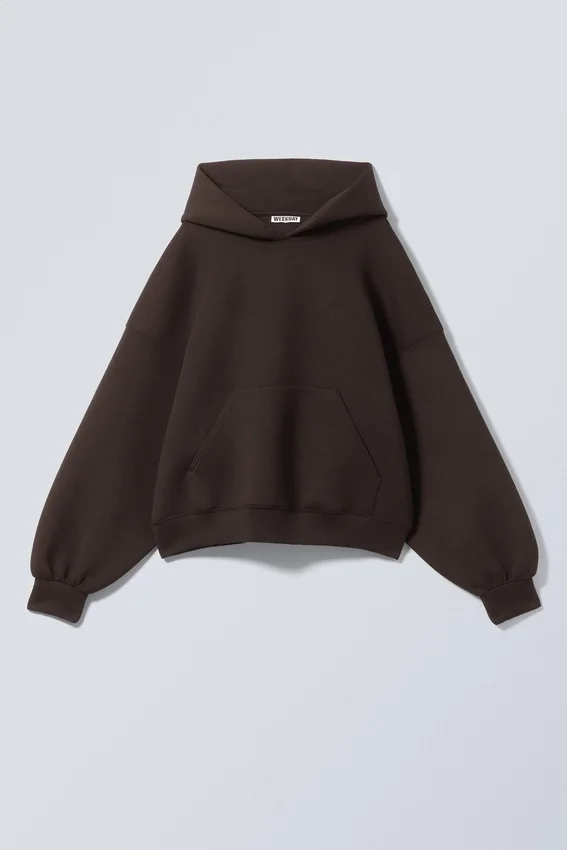 Oversized-Scuba-Kapuzenpullover – Dunkelbraun Oversized-Scuba-Kapuzenpullover – Dunkelbraun