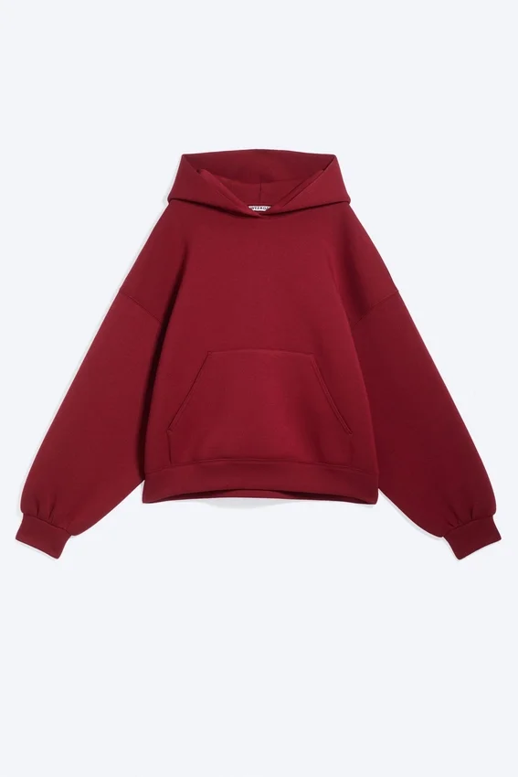 Oversized-Scuba-Kapuzenpullover – Dunkelrot Oversized-Scuba-Kapuzenpullover – Dunkelrot