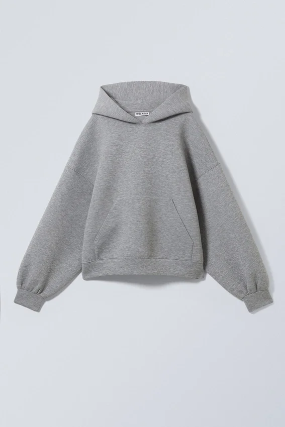 Oversized-Scuba-Kapuzenpullover – Grau meliert Oversized-Scuba-Kapuzenpullover – Grau meliert