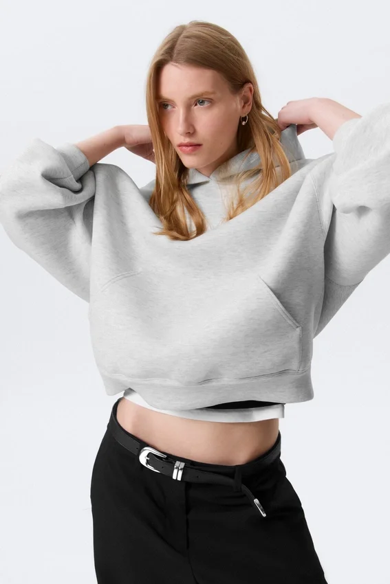 Oversized-Scuba-Kapuzenpullover – Grau meliert Oversized-Scuba-Kapuzenpullover – Grau meliert