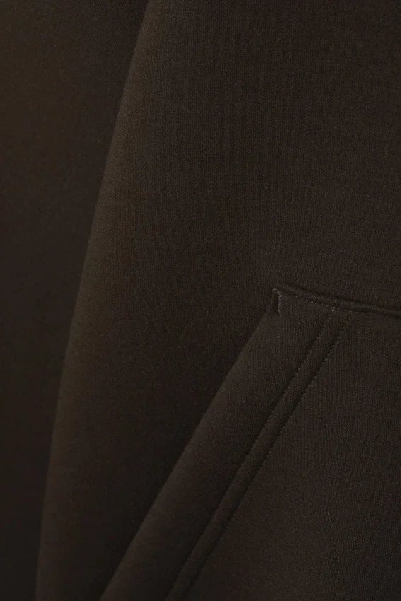 Oversized-Scuba-Kapuzenpullover mit Reißverschluss – Dunkelbraun Oversized-Scuba-Kapuzenpullover mit Reißverschluss – Dunkelbraun