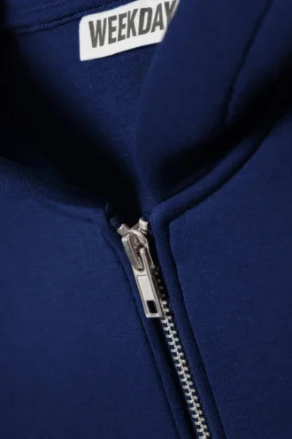 Oversized-Scuba-Kapuzenpullover mit Reißverschluss – Kobaltblau Oversized-Scuba-Kapuzenpullover mit Reißverschluss – Kobaltblau