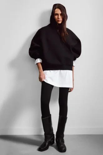 Oversized-Scuba-Kapuzenpullover – Schwarz Oversized-Scuba-Kapuzenpullover – Schwarz
