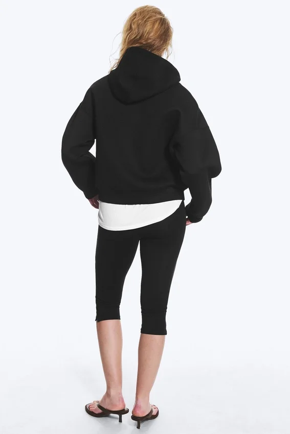 Oversized Scuba Zip-Kapuzenpullover – Schwarz Oversized Scuba Zip-Kapuzenpullover – Schwarz