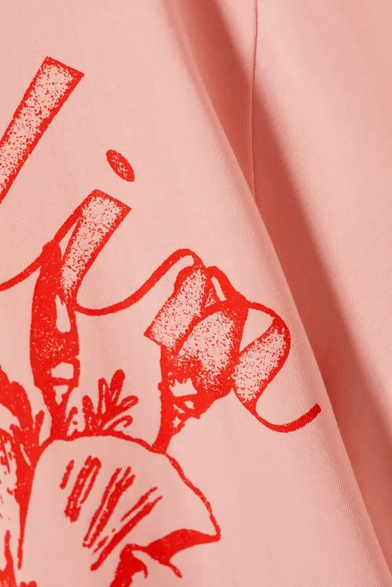 Oversized-T-Shirt aus Baumwolle mit Print – Hellrosa – Blumenmuster Oversized-T-Shirt aus Baumwolle mit Print – Hellrosa – Blumenmuster