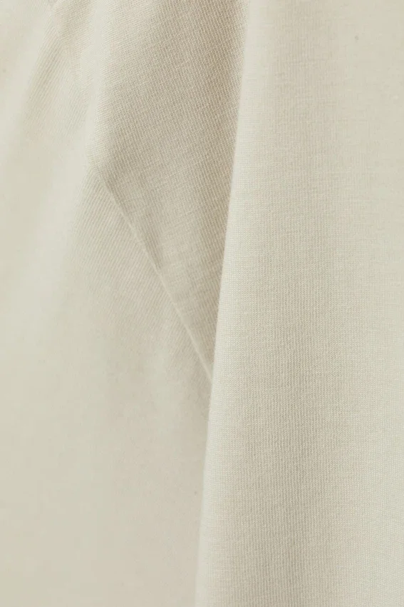 Oversized-T-Shirt aus schwerem Stoff – Beige Oversized-T-Shirt aus schwerem Stoff – Beige