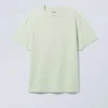 Oversized-T-Shirt aus schwerem Stoff – Pastellgrün Oversized-T-Shirt aus schwerem Stoff – Pastellgrün