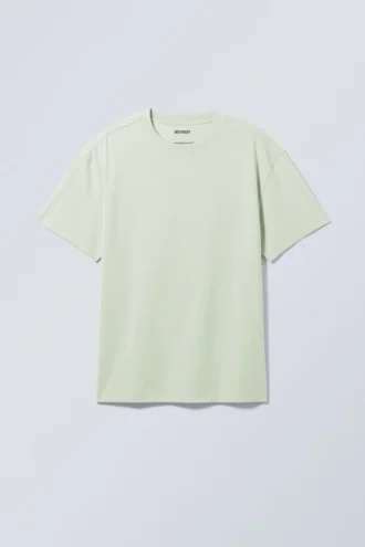 Oversized-T-Shirt aus schwerem Stoff – Pastellgrün