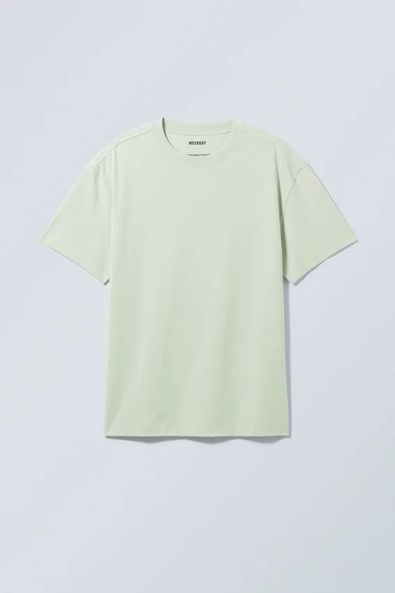 Oversized-T-Shirt aus schwerem Stoff – Pastellgrün Oversized-T-Shirt aus schwerem Stoff – Pastellgrün