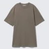 Oversized-T-Shirt-Kleid aus Baumwolle – Staubgrau Oversized-T-Shirt-Kleid aus Baumwolle – Staubgrau