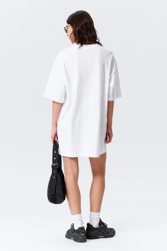 Oversized-T-Shirt-Kleid aus Baumwolle – Weiß Oversized-T-Shirt-Kleid aus Baumwolle – Weiß