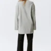 Oversized-T-Shirt-Kleid mit langen Ärmeln – Grau meliert Oversized-T-Shirt-Kleid mit langen Ärmeln – Grau meliert