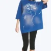 Oversized-T-Shirt mit Print – Blau