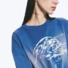 Oversized-T-Shirt mit Print – Blau