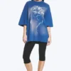 Oversized-T-Shirt mit Print – Blau