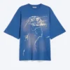 Oversized-T-Shirt mit Print – Blau