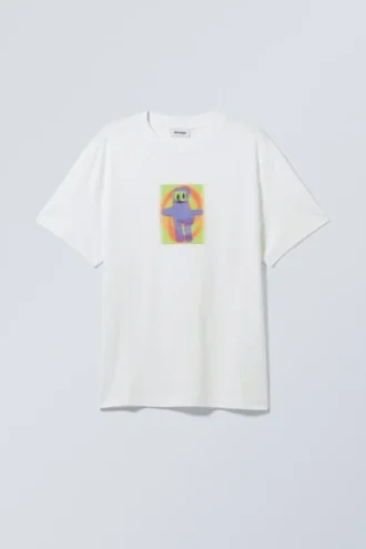 Oversized-T-Shirt mit Print – Hypno Purple Monster White