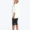 Oversized-T-Shirt mit U-Boot-Ausschnitt – Off-White Oversized-T-Shirt mit U-Boot-Ausschnitt – Off-White