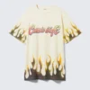 Oversized-T-Shirt zum Überziehen – Hellgelb – Cosmic Blaze Oversized-T-Shirt zum Überziehen – Hellgelb – Cosmic Blaze