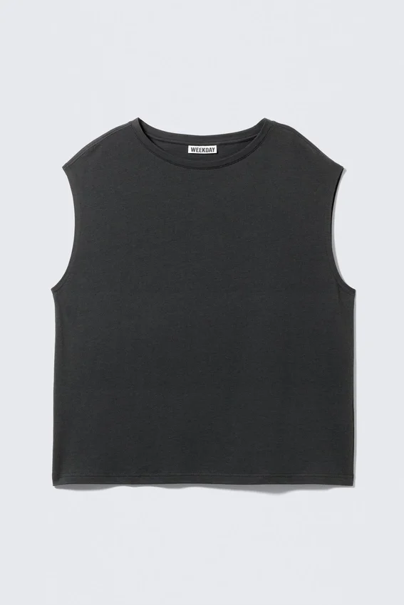 Oversized-Tanktop ohne Ärmel – Dunkel Oversized-Tanktop ohne Ärmel – Dunkel