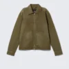 Oxford-Jacke mit Zwei-Wege-Reißverschluss – Dunkelkhaki-Grün