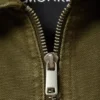 Oxford-Jacke mit Zwei-Wege-Reißverschluss – Dunkelkhaki-Grün