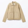 Oxford-Jacke mit Zwei-Wege-Reißverschluss – Dusty Beige