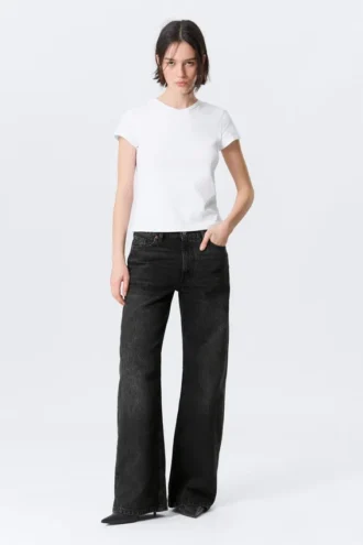 Paz Mid Rise Wide Jeans – Paloma Black – Schwarz