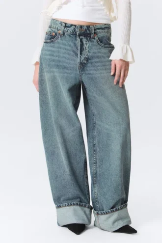 Peggy Low Rise Loose Baggy Jeans – Blau – Umschlag Peggy Low Rise Loose Baggy Jeans – Blau – Umschlag