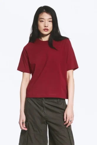 Perfect Boxy T-Shirt – Dunkelrot