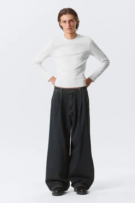 Pleated Loose Baggy Jeans – Emerald Rinse – Dunkelblau Pleated Loose Baggy Jeans – Emerald Rinse – Dunkelblau