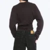 Plissiertes Langarmshirt – Dunkelbraun Plissiertes Langarmshirt – Dunkelbraun