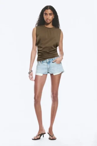 Plissiertes Tanktop – Dark Mole