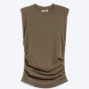 Plissiertes Tanktop – Dark Mole Plissiertes Tanktop – Dark Mole