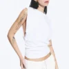 Plissiertes Tanktop – Weiß Plissiertes Tanktop – Weiß