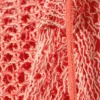 Pullover mit Kapuze aus offenem Strick – Hellrot Pullover mit Kapuze aus offenem Strick – Hellrot