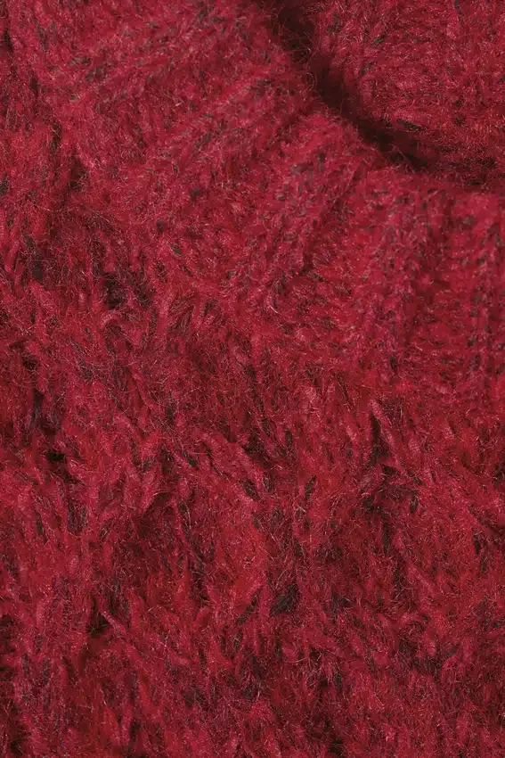 Pullover mit langem Zopfmuster und strukturierter Oberfläche – leuchtend rot Pullover mit langem Zopfmuster und strukturierter Oberfläche – leuchtend rot